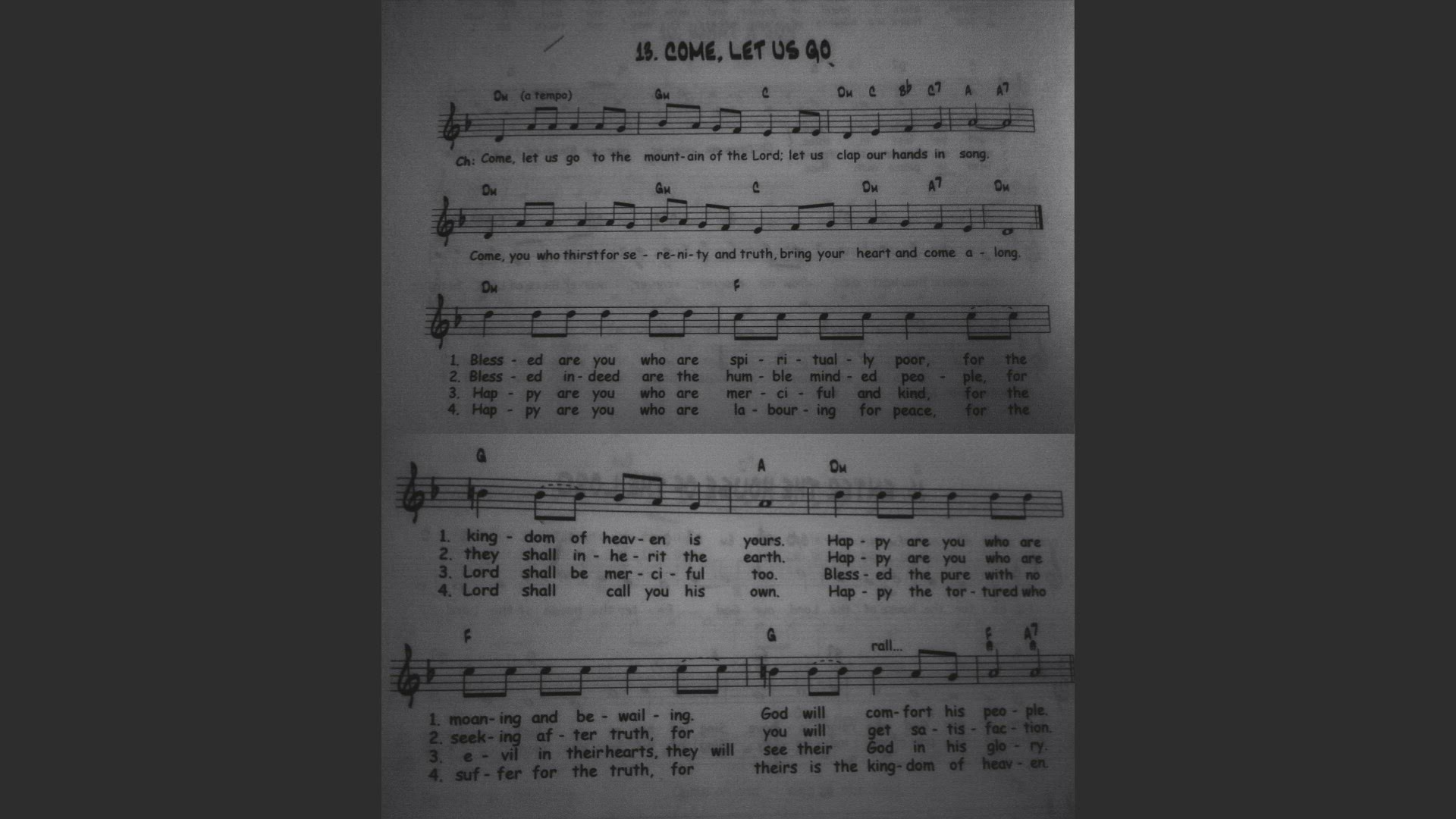 'Video thumbnail for Come, Let Us Go - Catholic Mass Song Sheet Music'