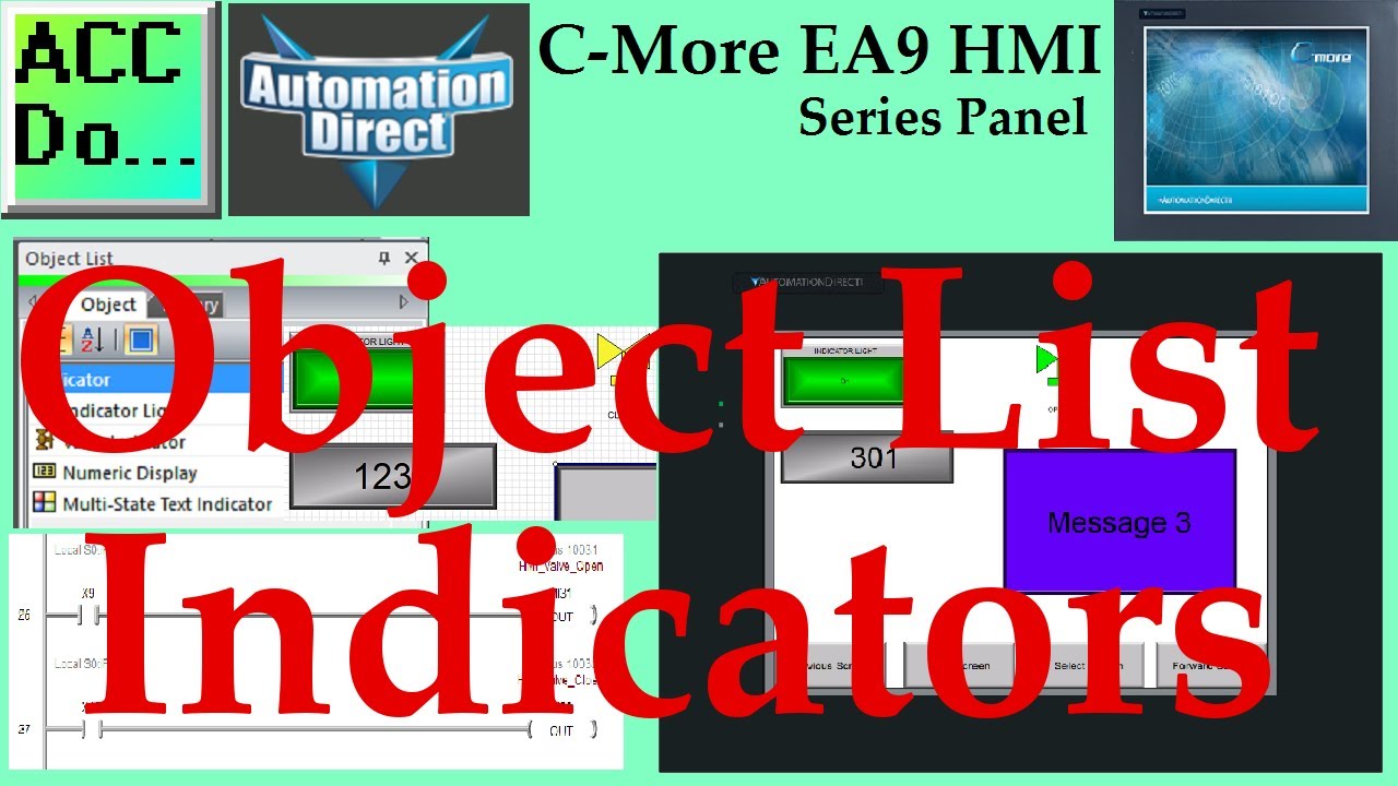 'Video thumbnail for C-More EA9 HMI Series Panel Object List Indicators'