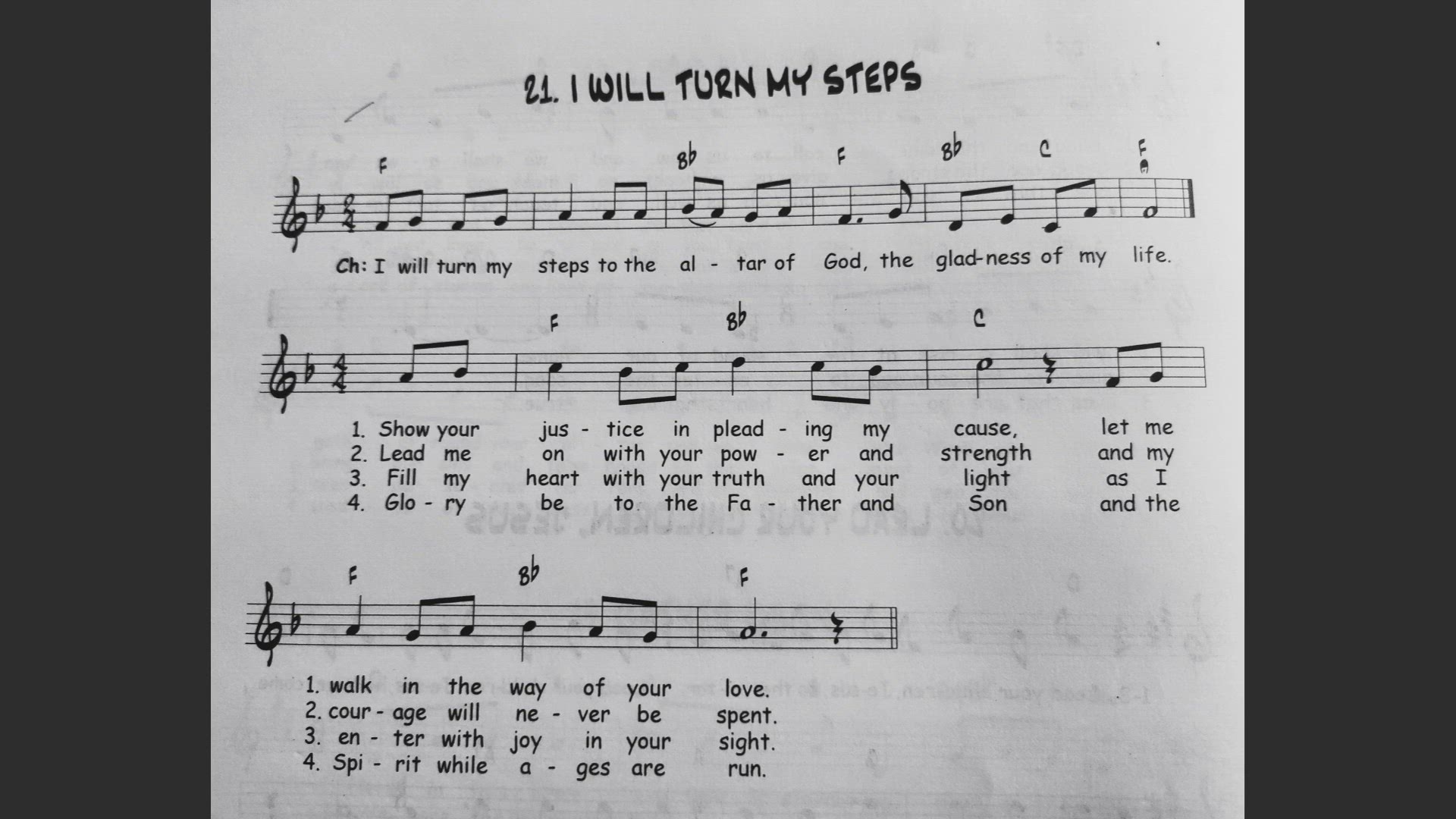 'Video thumbnail for I Will Turn My Steps - Catholic Mass Song Sheet Music'