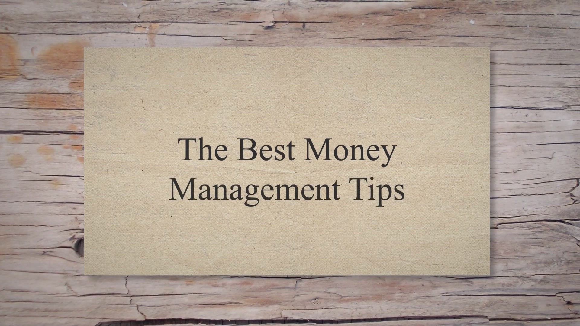'Video thumbnail for The Best Money Management Tips'