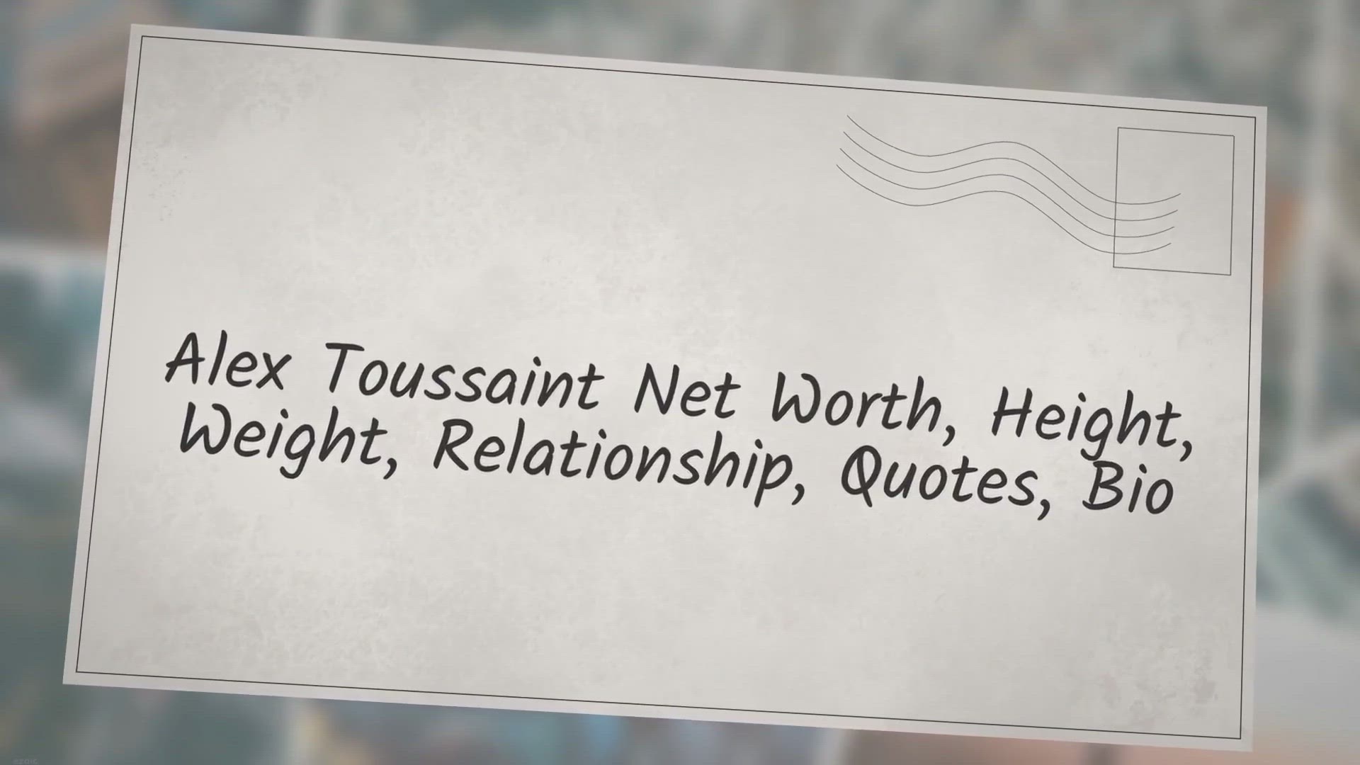 Video thumbnail for Alex Toussaint Net Worth, Height, Weight, Relationship, Quotes, Bio