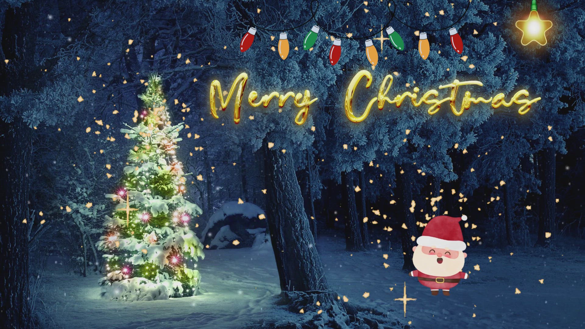 'Video thumbnail for Merry Christmas 2022 - Music - Lights - Santa'