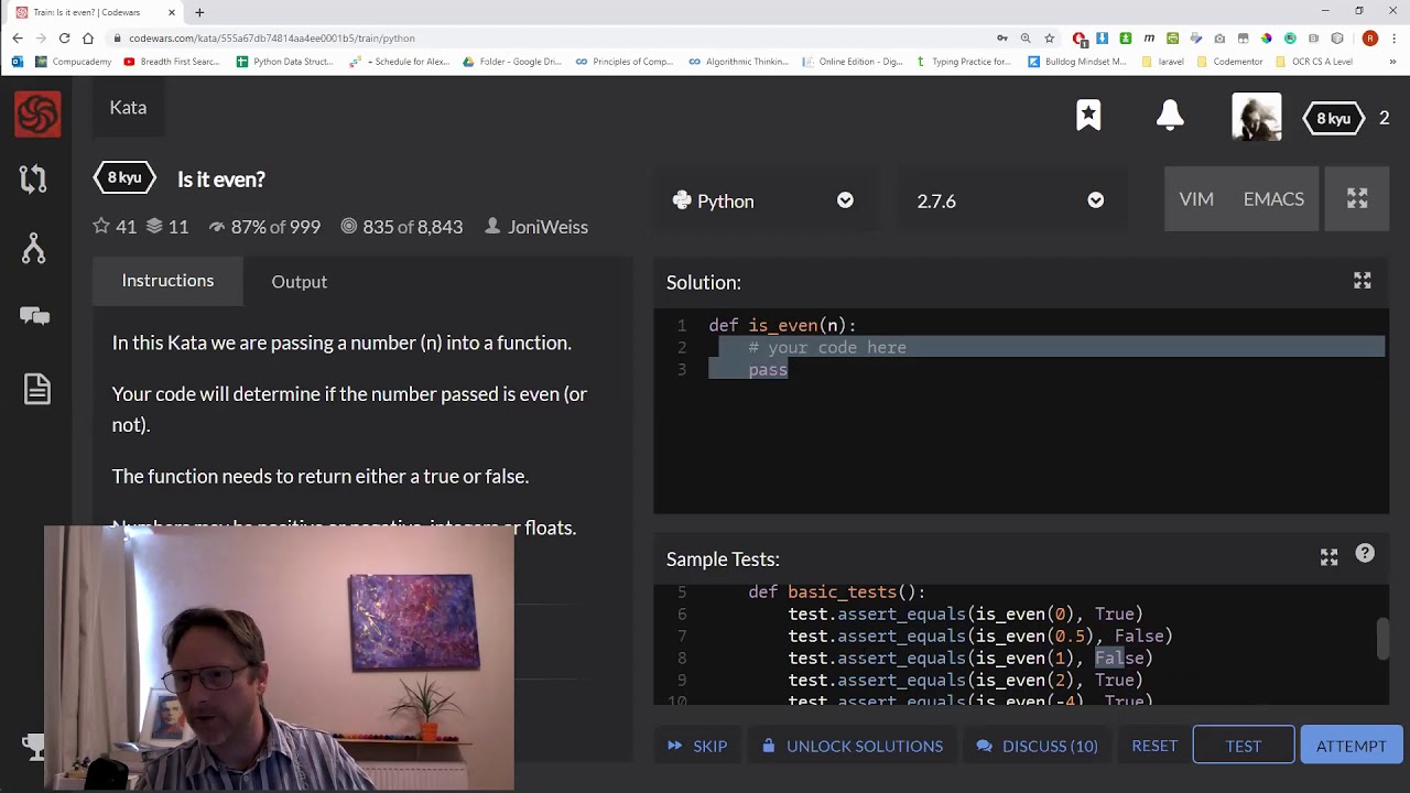 Video thumbnail for Introduction to Codewars for Learning Python Programming