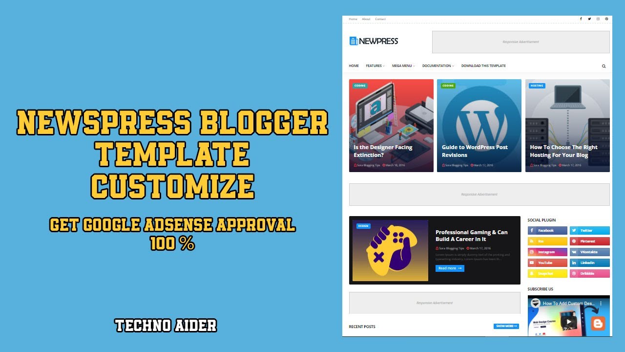 Video thumbnail for Blogger Template | NewsPress Blogger Template Free Customize | Blogger Theme For AdSense Approval