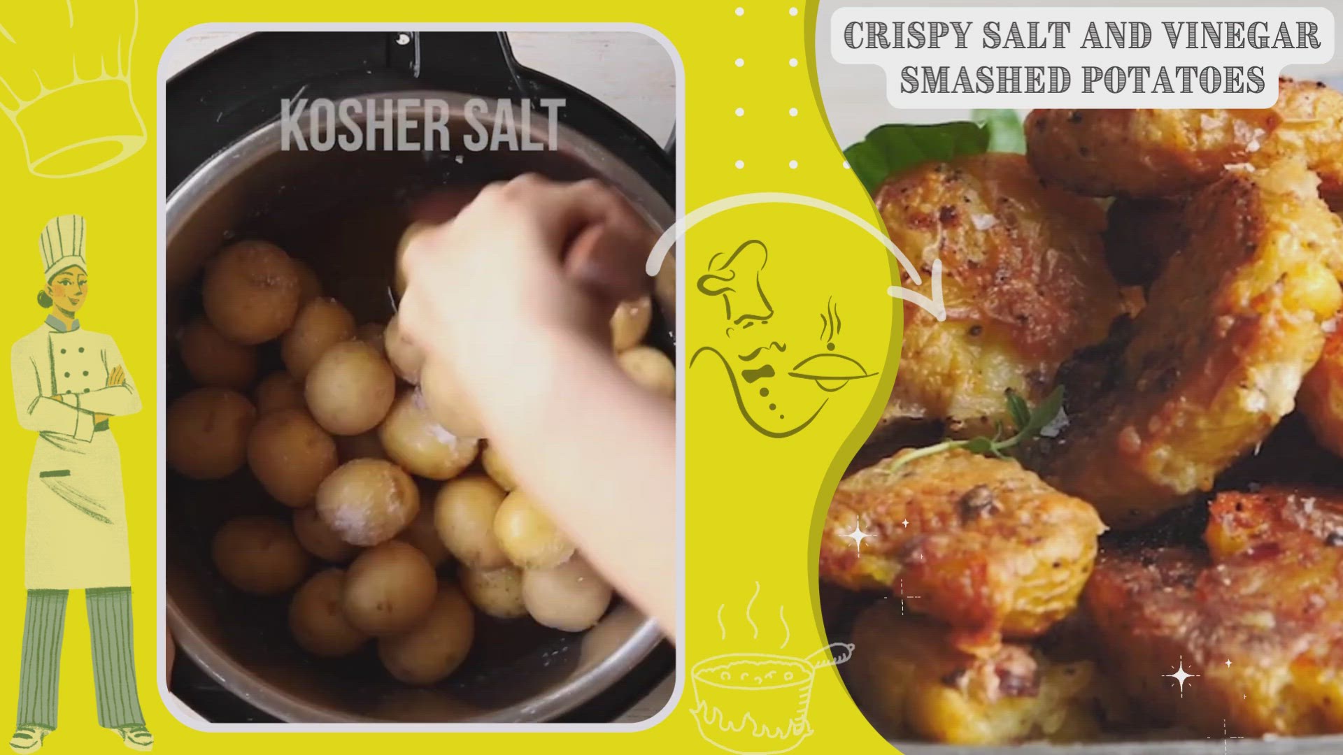 Video thumbnail for Crispy Salt and Vinegar Smashed Potatoes