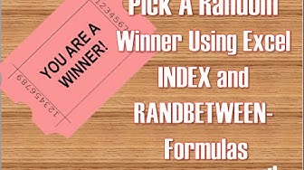 Video thumbnail for Excel Tip Use Array and RANDBETWEEN To Pick A Random Winner In Excel