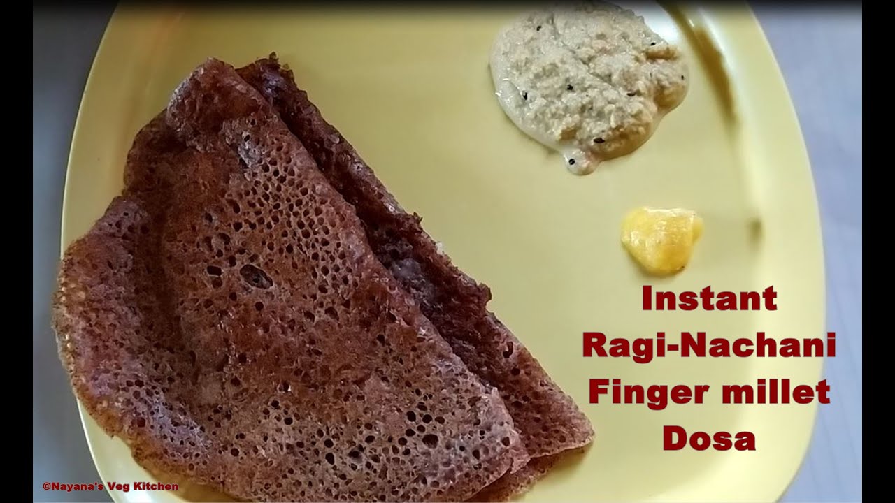 'Video thumbnail for Healthy Breakfast Instant ragi dosa recipe. Finger millet-Nachani dose. नाचणी डोसा. ದಿಢೀರ್ ರಾಗಿ ದೋಸೆ'