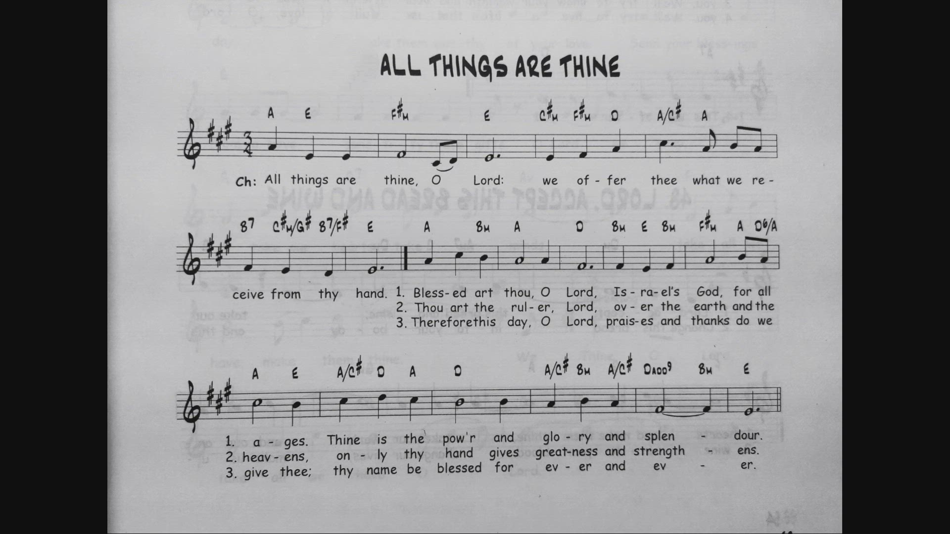 'Video thumbnail for All Things are Thine - Catholic Mass Song Sheet Music'