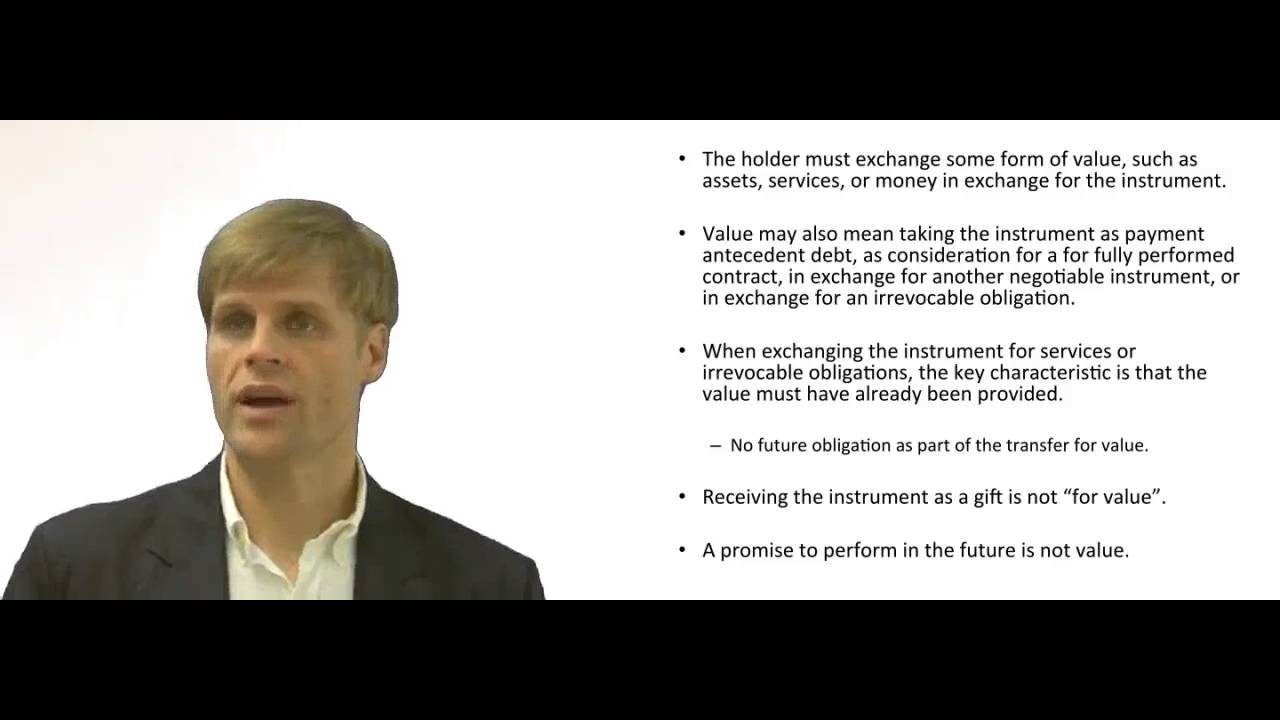 'Video thumbnail for Holder in Due Course - Receive Instrument for Value'