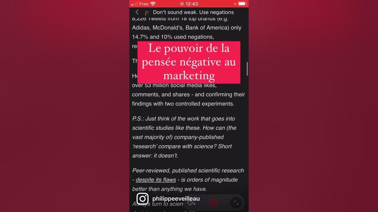 Video thumbnail for Le pouvoir de la formulation négative en marketing