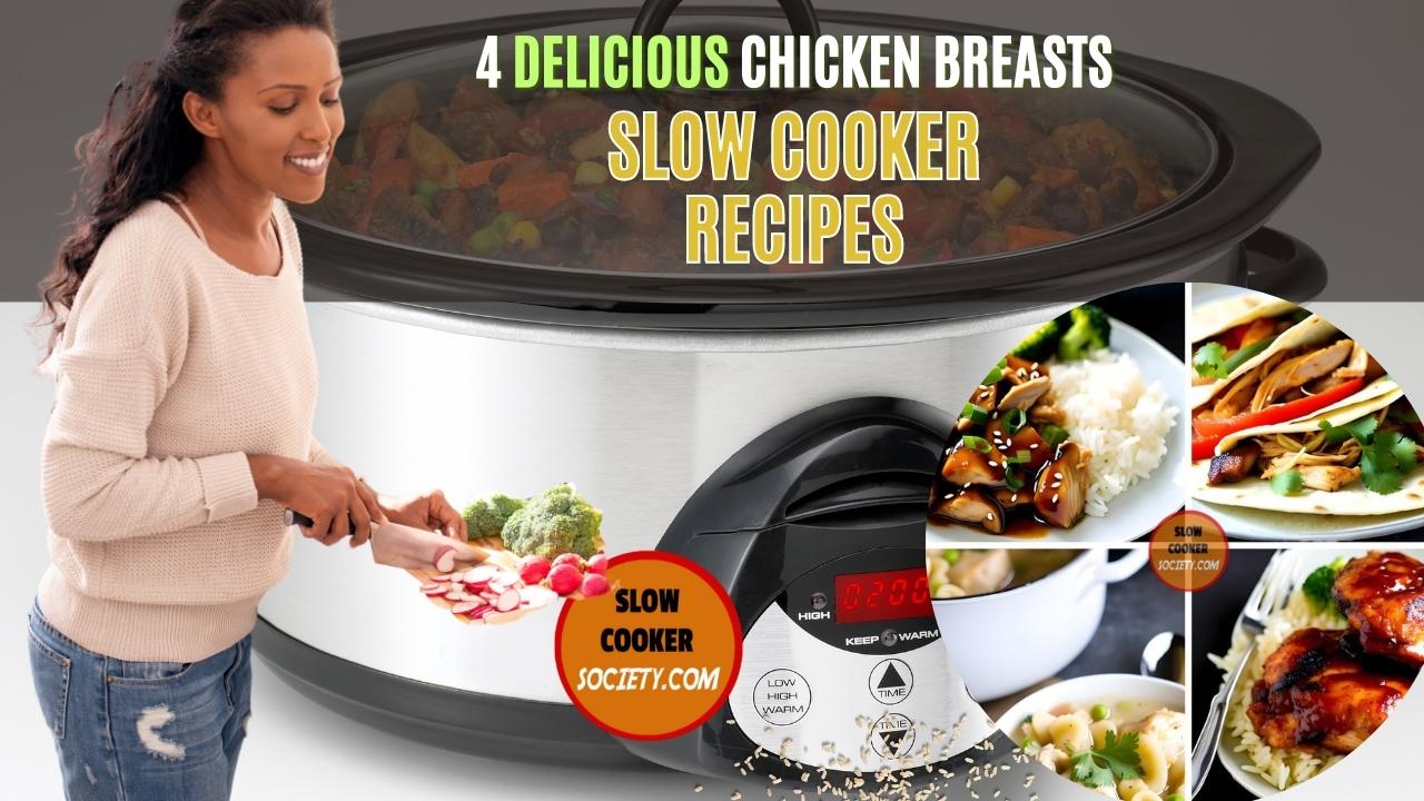 'Video thumbnail for 4 Delicious Chicken Breast Recipes You Can Make in Your Crockpot.'