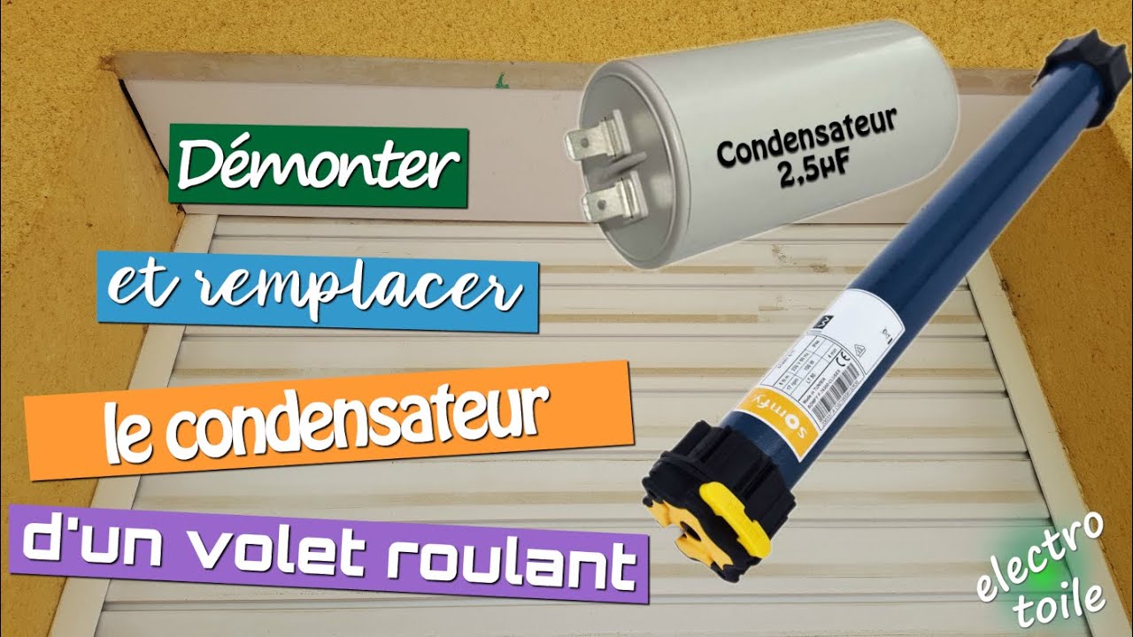 'Video thumbnail for Panne volet roulant électrique ou store banne ⚡ Démonter et remplacer le condensateur du moteur 🔩'