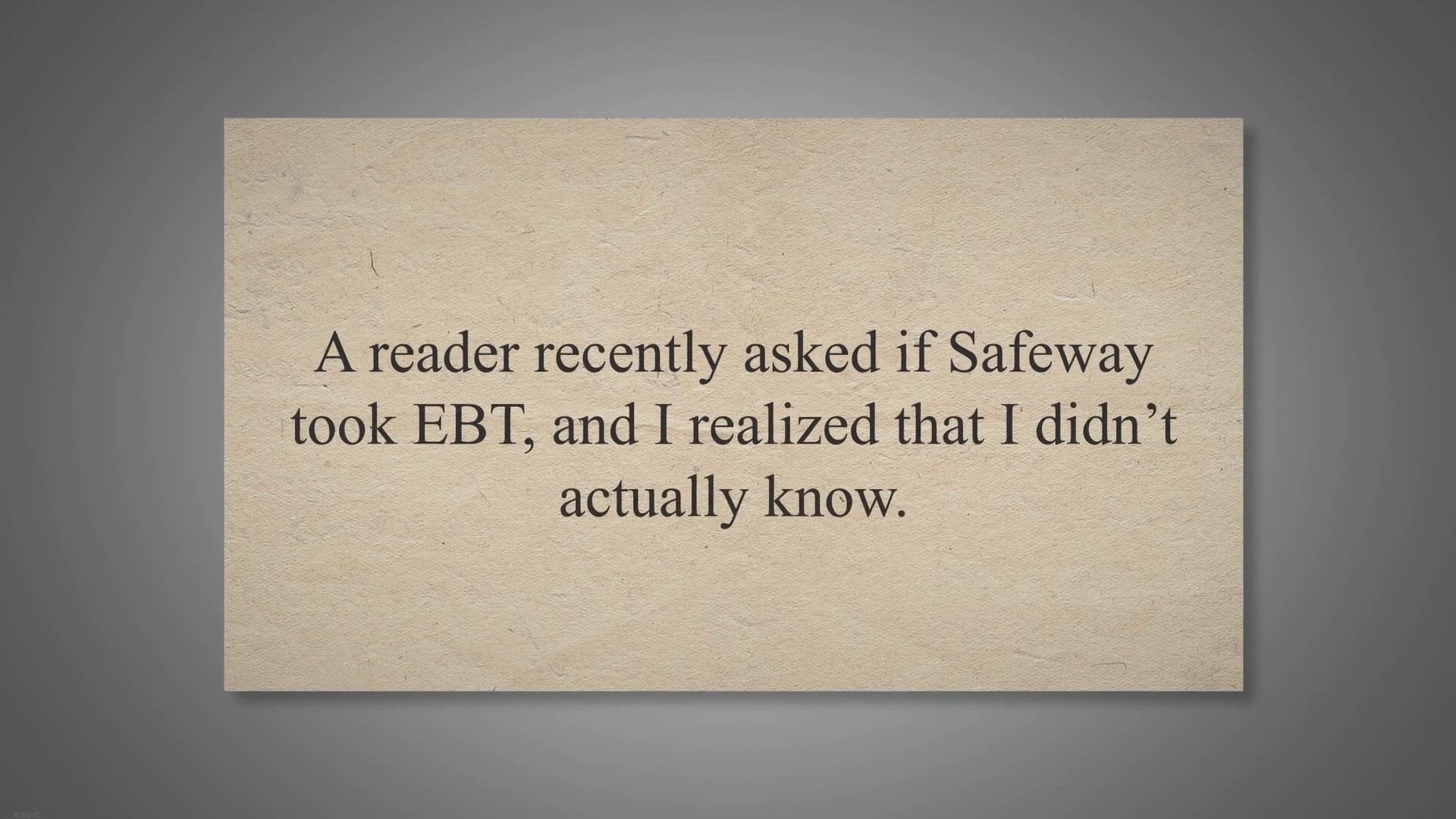 Video thumbnail for Does Safeway Take EBT & SNAPS?