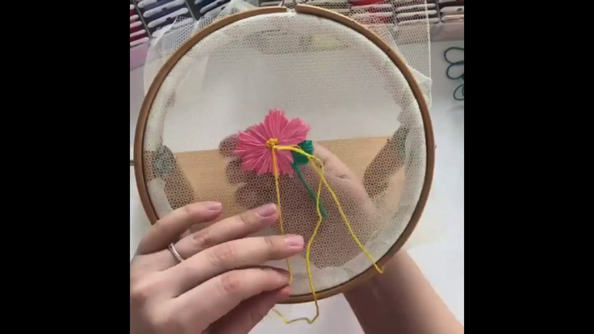 Video thumbnail for EMBROIDERY ON TULE