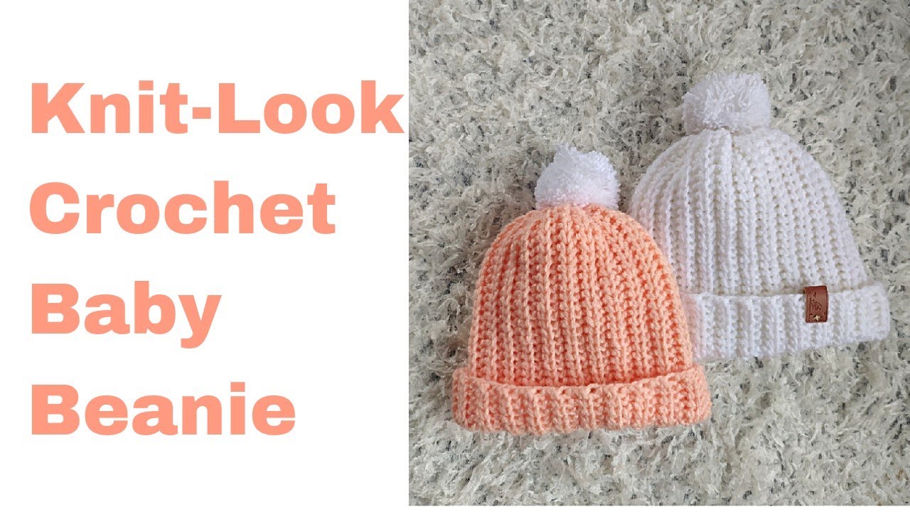 Video thumbnail for Knit Look Crochet Baby Beanie