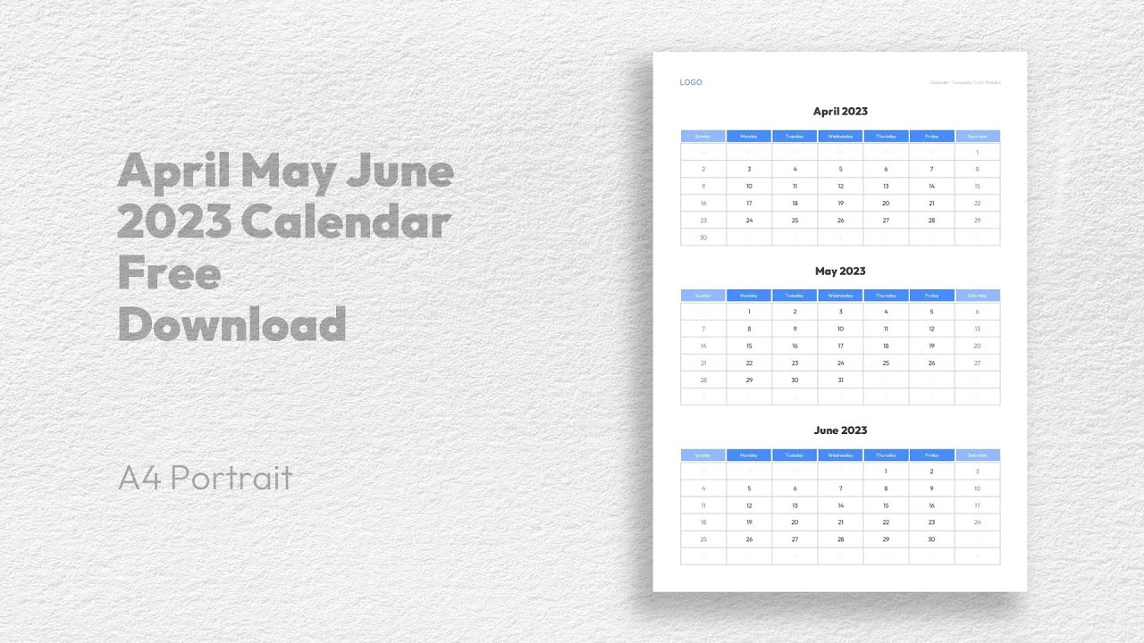 'Video thumbnail for April May June 2023 Calendar Free Download'