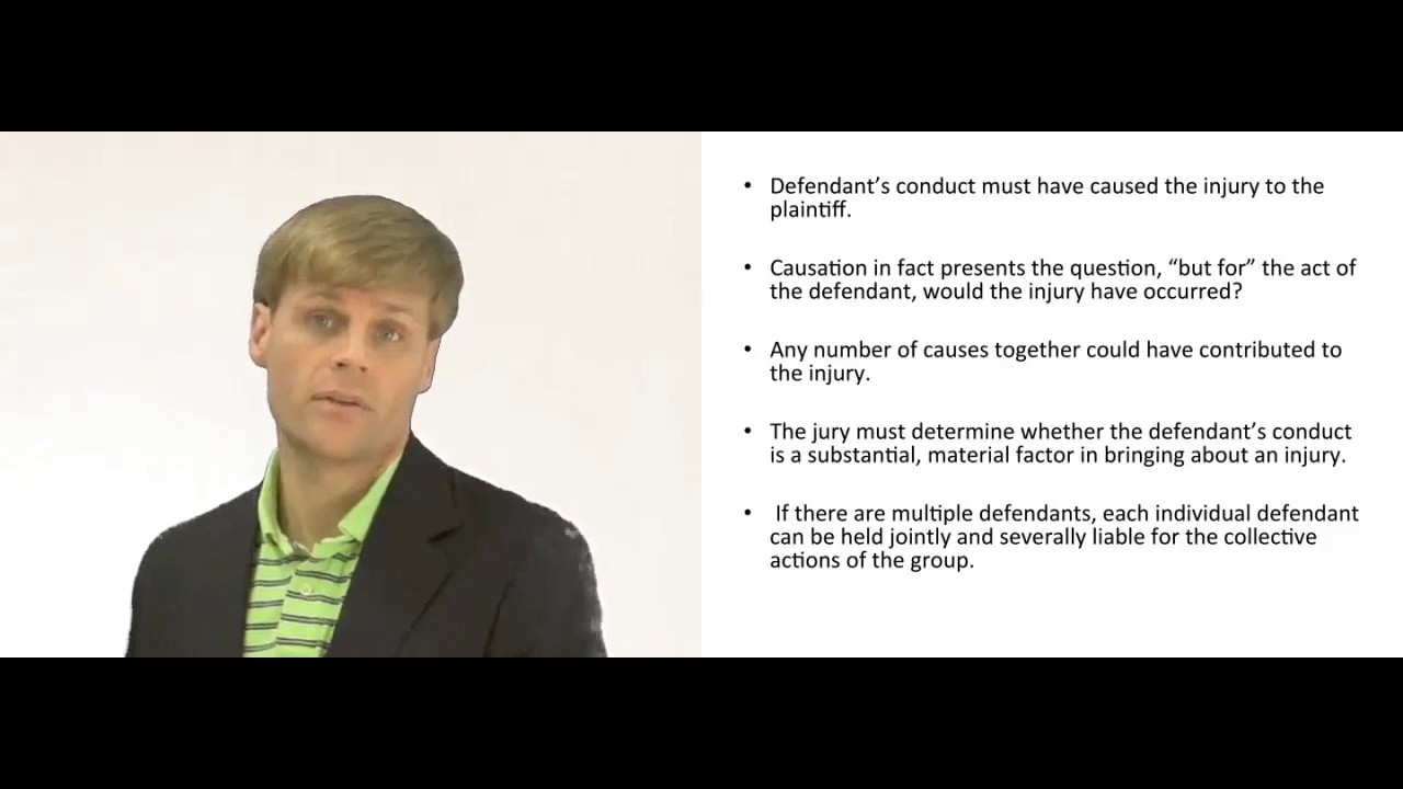'Video thumbnail for Cause in Fact Element of Causation -  Negligence Lawsuit'