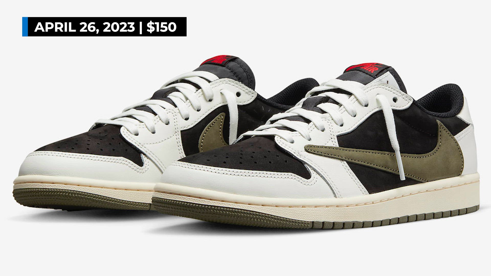 'Video thumbnail for 2023 Women's Travis Scott x Air Jordan 1 Low OG "Olive" Release Date'