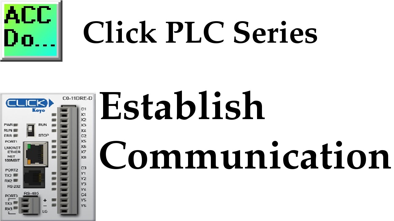 'Video thumbnail for Click PLC Establish Communication'