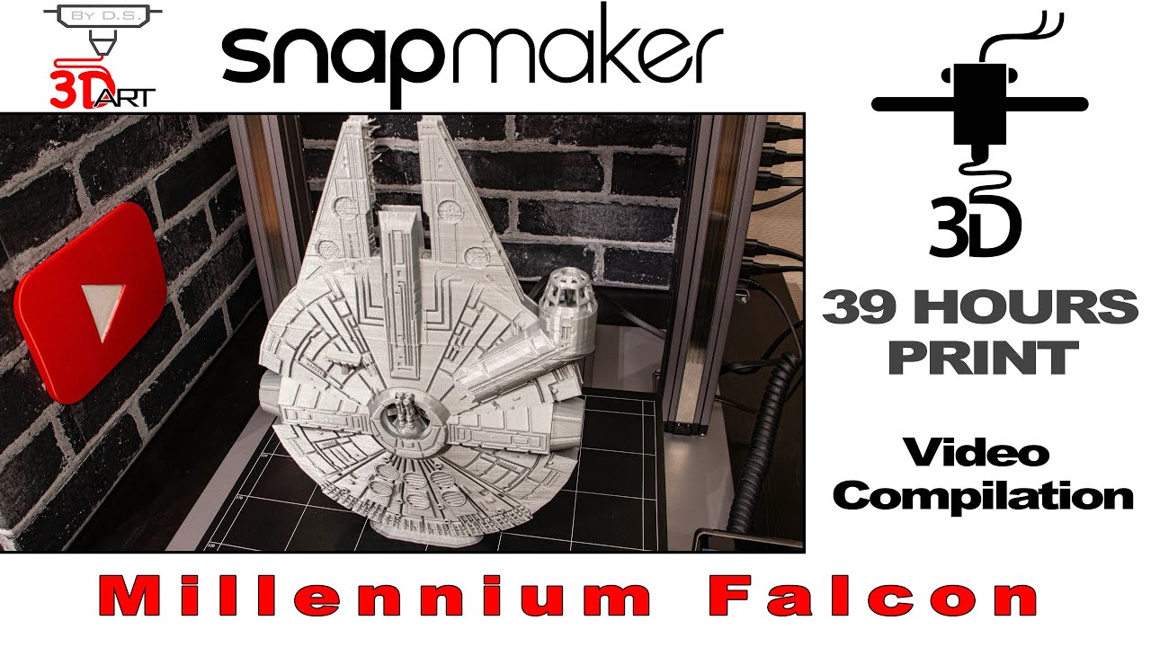 Video thumbnail for Star Wars Millennium Falcon Timelapse Snapmaker 2.0 A350