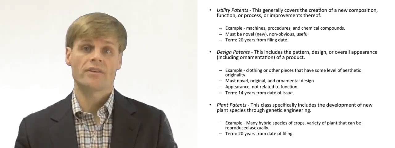 'Video thumbnail for What are the types of Patent?'