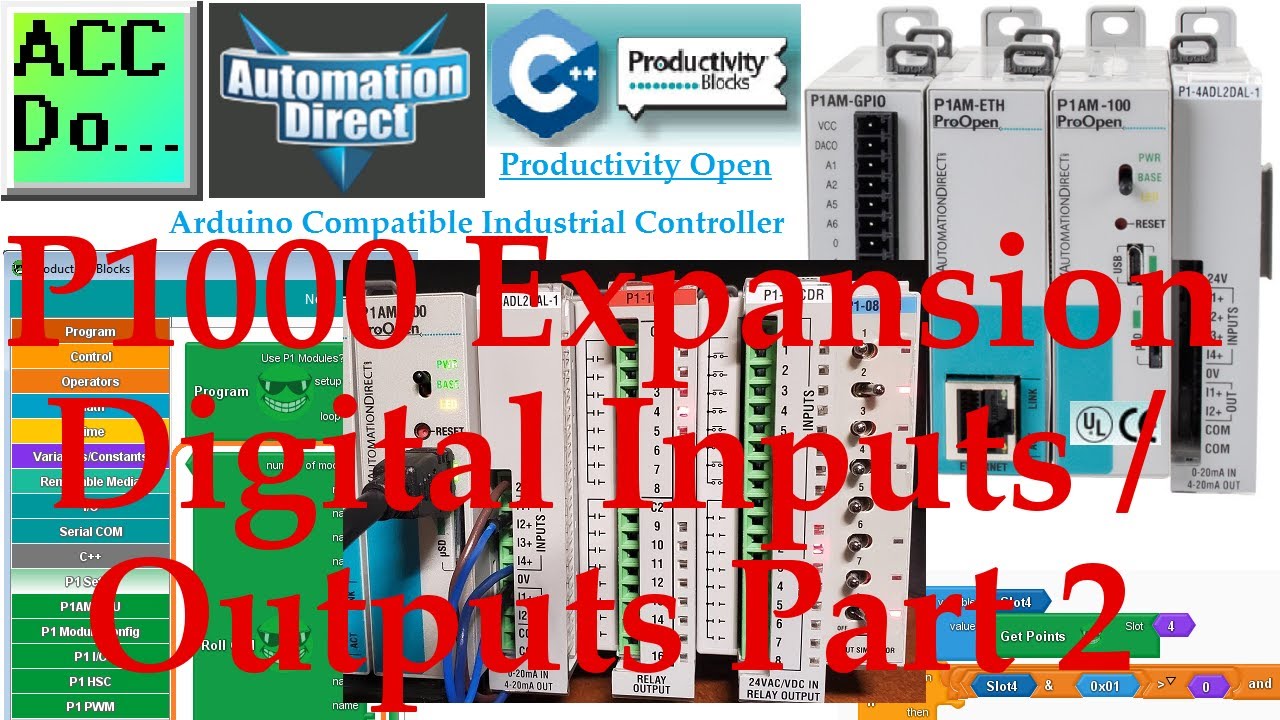 'Video thumbnail for Productivity Open P1AM Industrial Arduino P1000 Expansion Digital Inputs and Outputs Part 2'