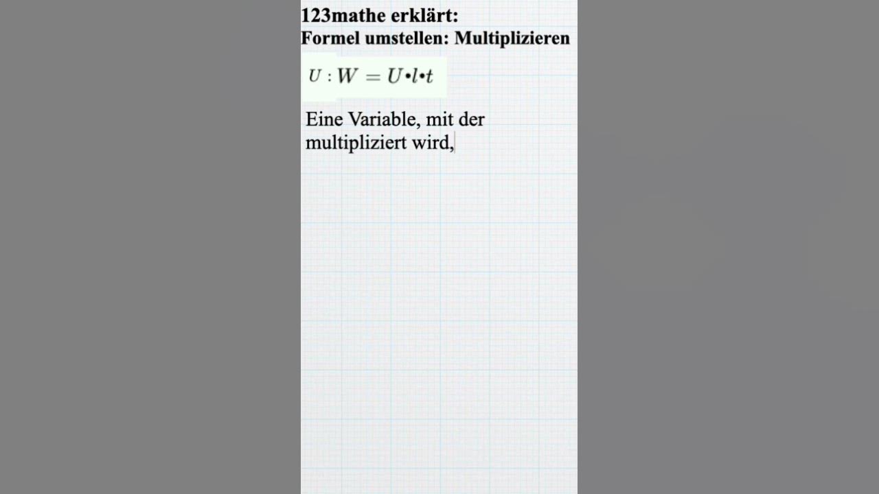 'Video thumbnail for Formel umstellen Multiplizieren #shorts'
