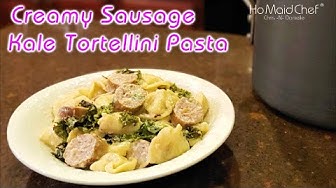 Video thumbnail for Creamy Sausage Kale Tortellini Pasta | Dining In With Danielle