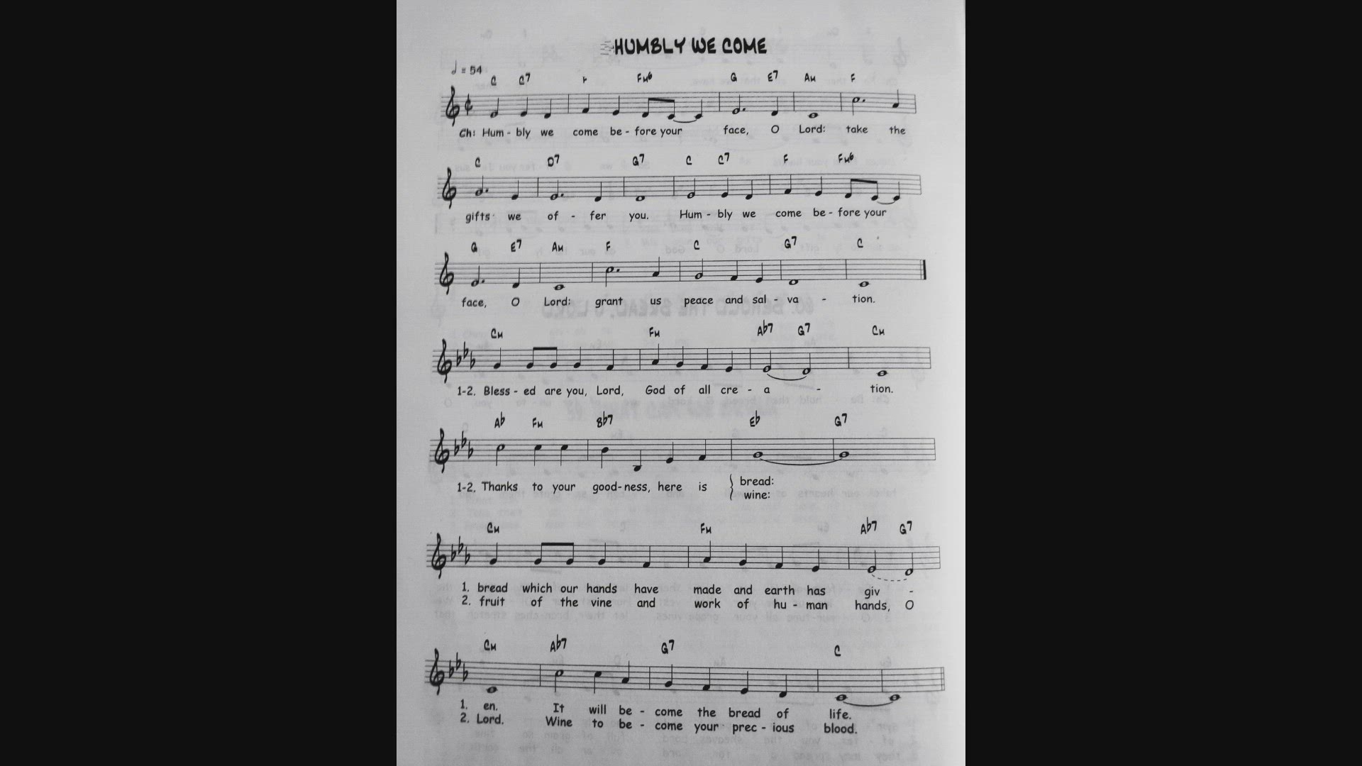 'Video thumbnail for Humbly We Come - Catholic Mass Song Sheet Music'