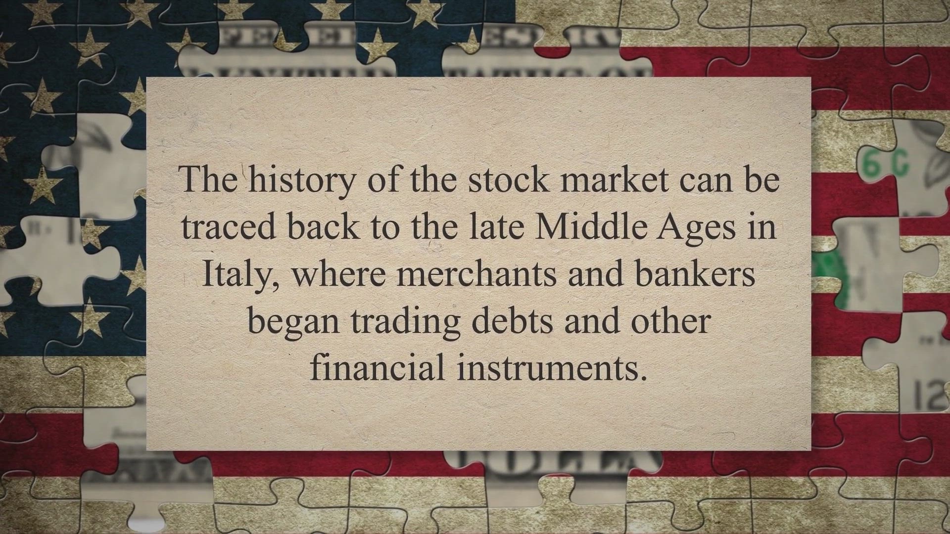 Video thumbnail for History of stock Market