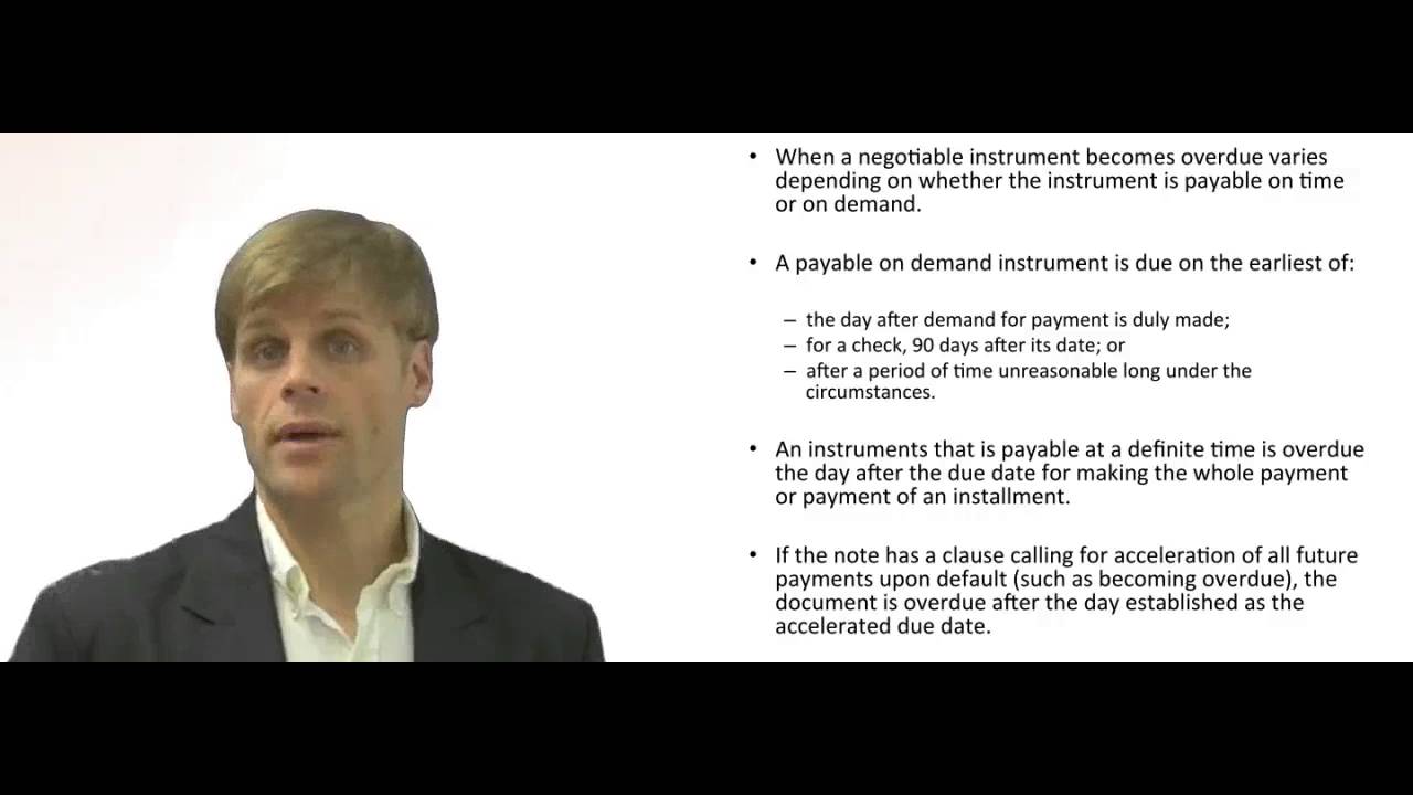 'Video thumbnail for Overdue Payment of Negotiable Instrument'