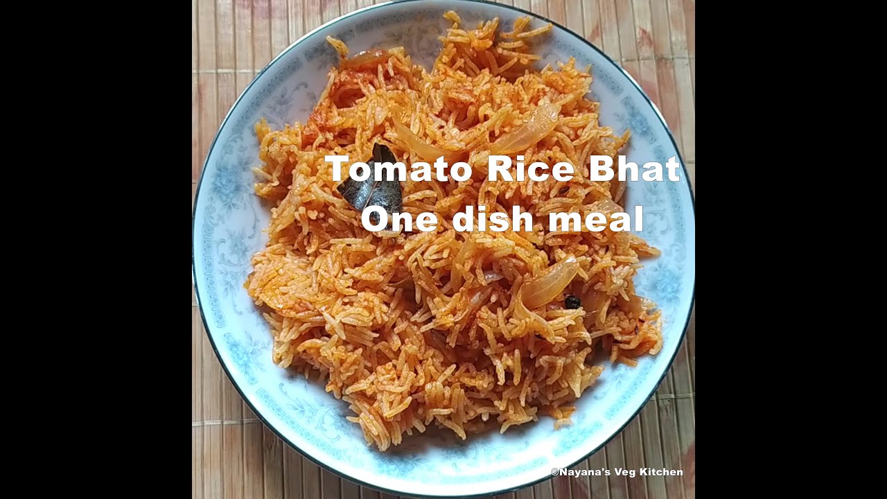 'Video thumbnail for Pressure cooker Tomato Rice. Tomato Pulao/ Tomato Bhat. Thakkali Sadam. One dish Meal Lunch / Dinner'