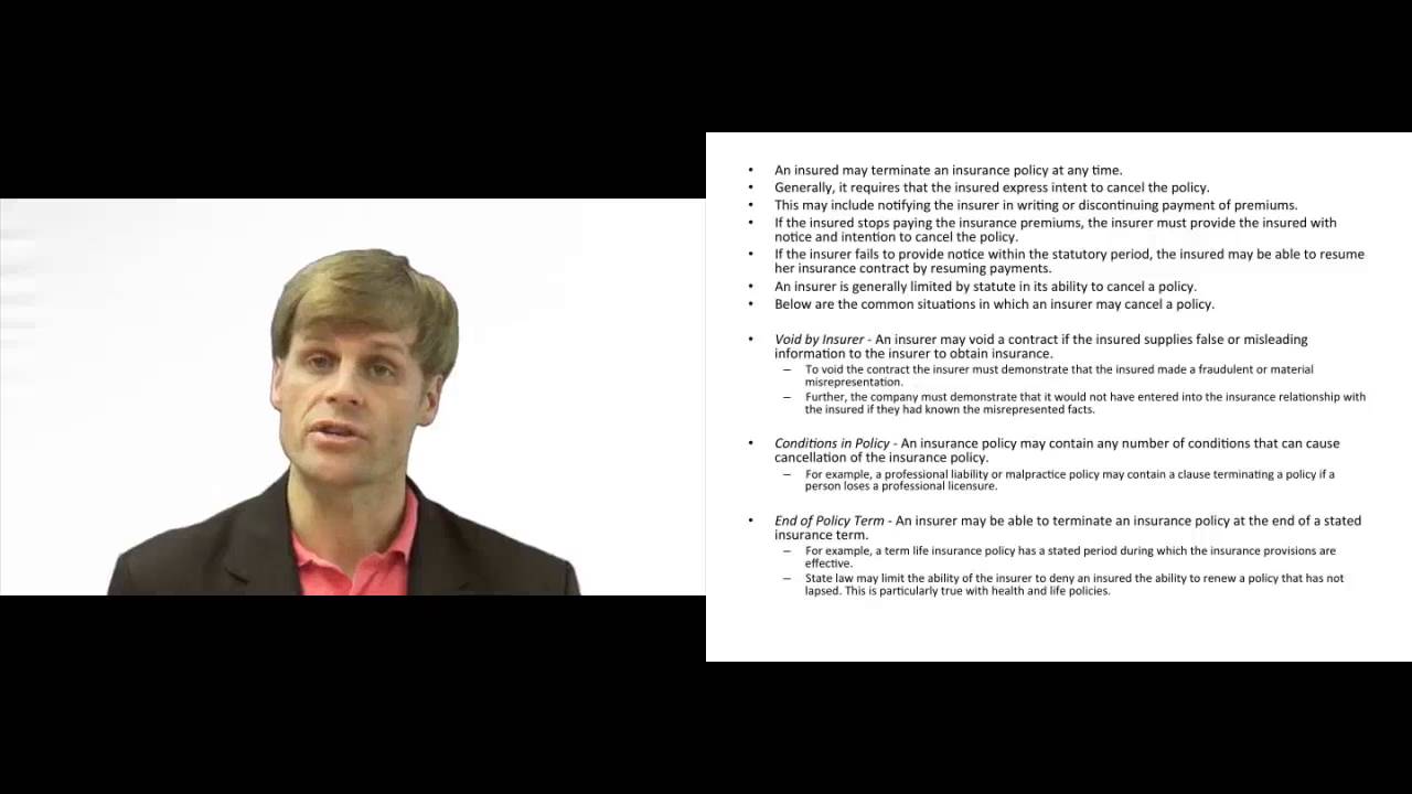 'Video thumbnail for Requirements for Cancelling an Insurance Contract'