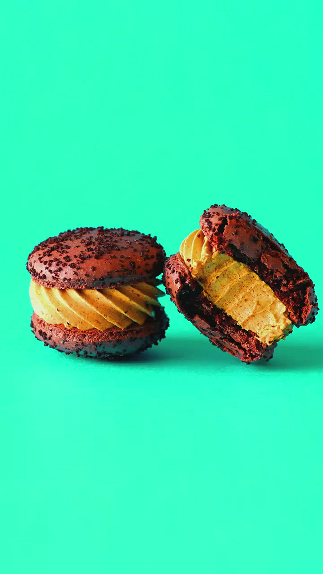 Video thumbnail for Chocolate Pumpkin Pie Macarons