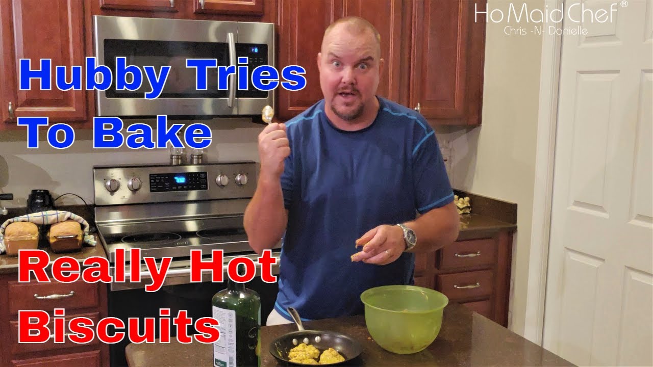 Video thumbnail for Hubby Trying To Bake Habanero Jalapeno "Man" Biscuits - Fake Recipe - LOL