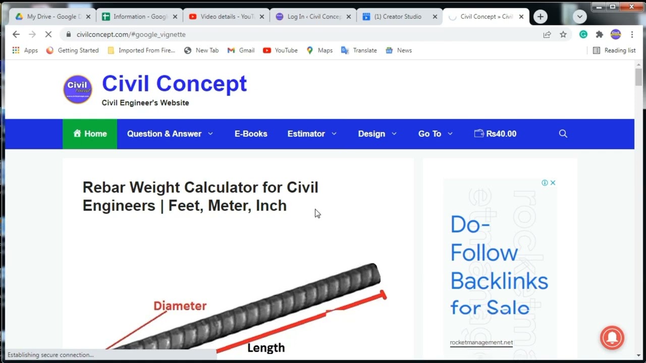 'Video thumbnail for Calculator to Calculate weight of steel rod whose length is in Inch, Feet Meter etc. |'