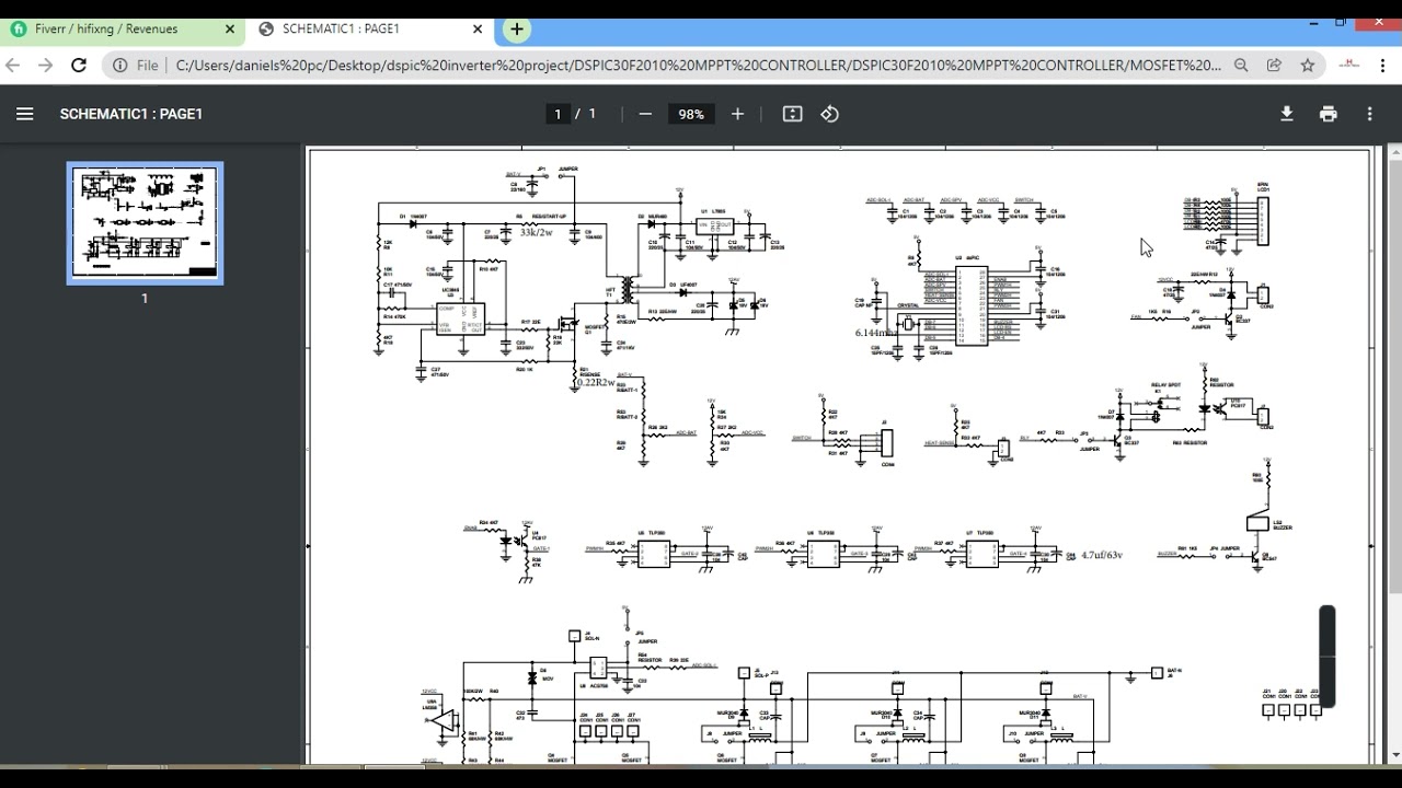 'Video thumbnail for dspic30f2010 mppt controller project free download, mppt controller circuit'