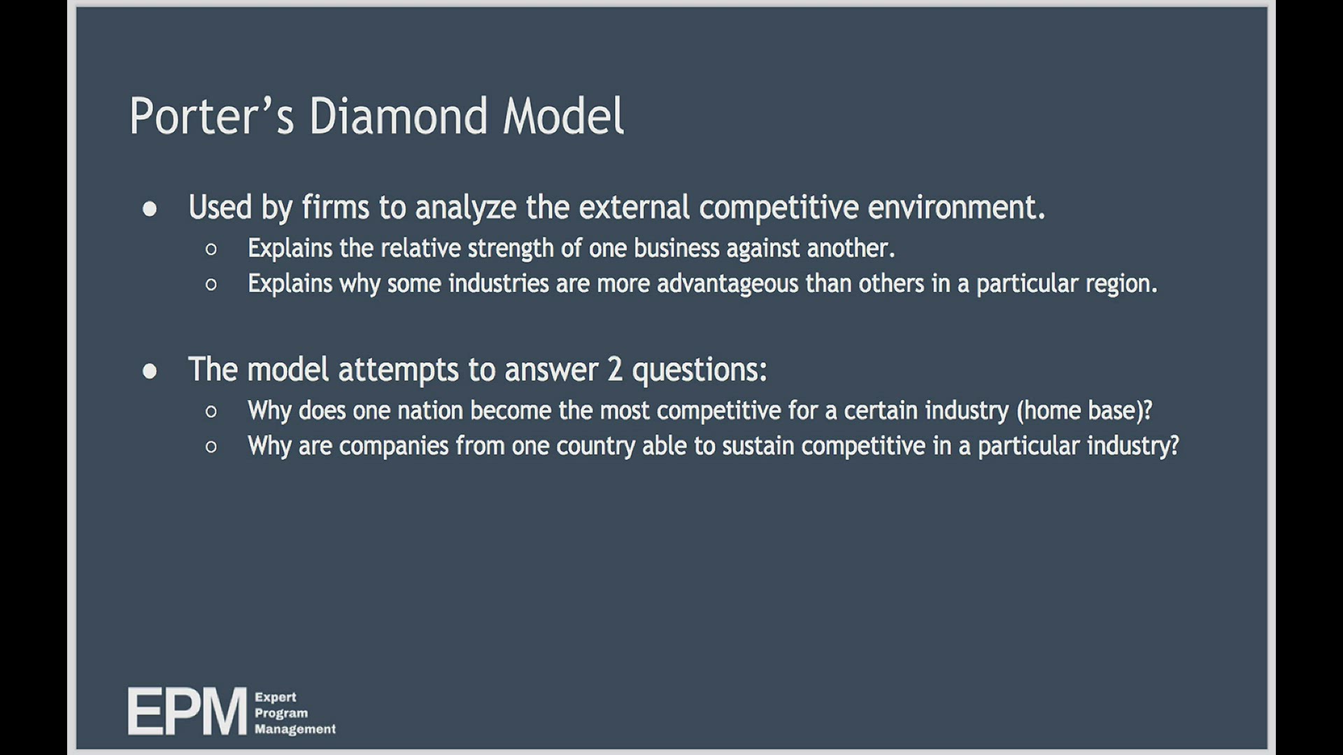 'Video thumbnail for Porter's Diamond Model'