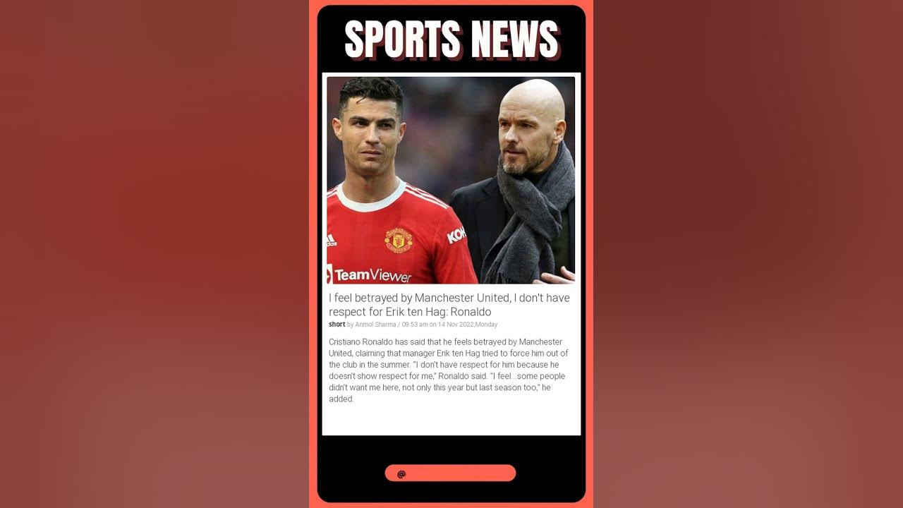Video thumbnail for I feel betrayed by Manchester United, I don't have respect for Erik ten Hag: Ronaldo | #shorts