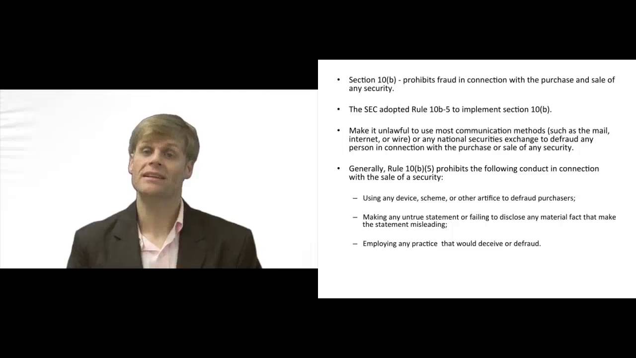 'Video thumbnail for Liability Under Section 10b or Rule 10b5'