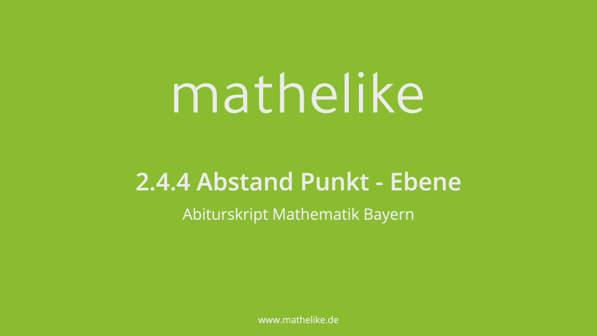 'Video thumbnail for 2.4.4 Abstand Punkt - Ebene'