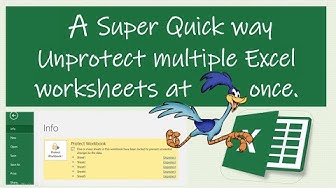 'Video thumbnail for Super Quick Way To Unprotect Multiple Excel Worksheets'