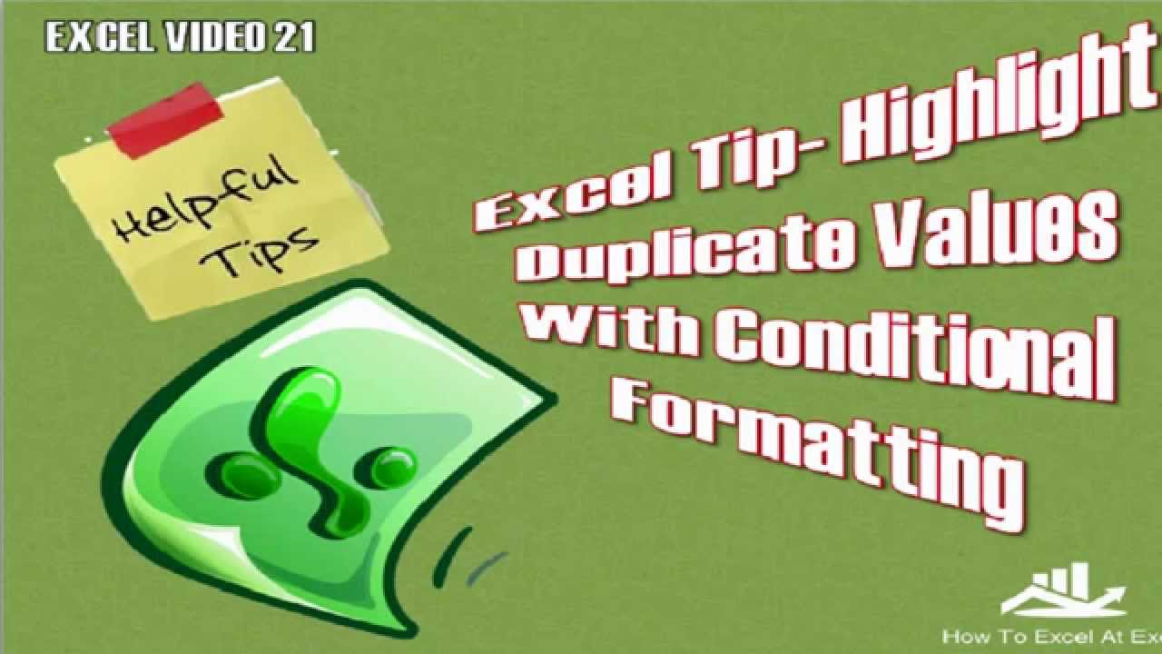 Video thumbnail for Excel Tip Highlight Duplicate Values With Conditional Formatting
