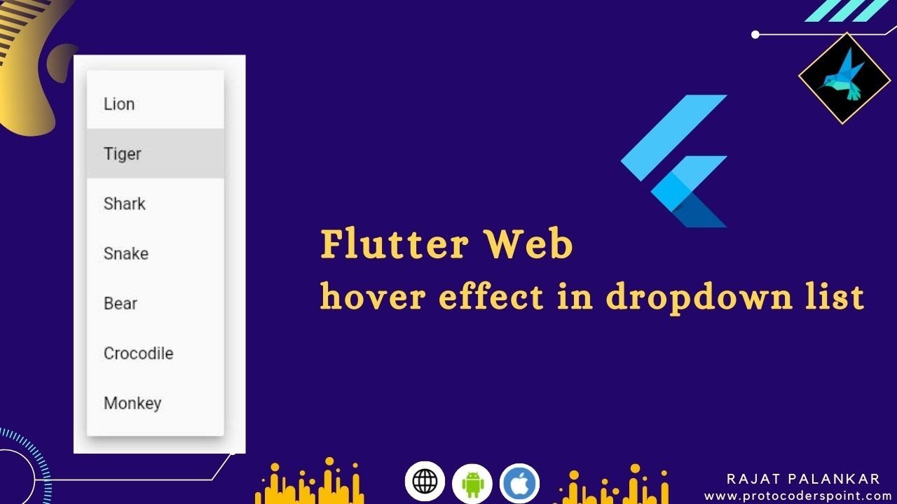 Video thumbnail for flutter dropdown with hover effect - flutter web