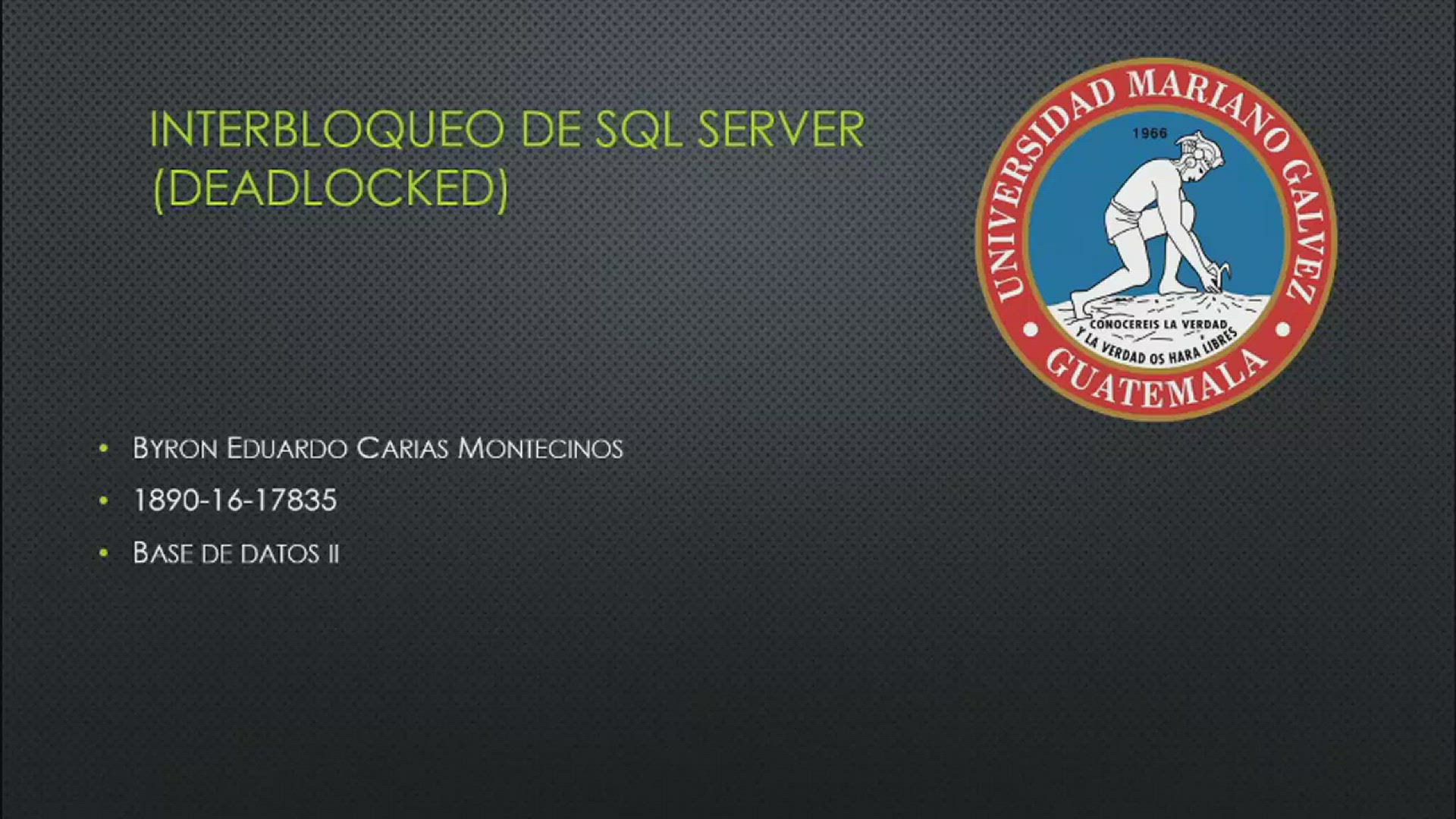 'Video thumbnail for bloqueo SQL SERVER (DEADLOCKED)'