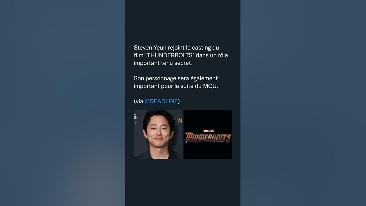 Video thumbnail for Steven Yeun rejoint le casting du film ‘THUNDERBOLTS’ dans un rôle important tenu secret.