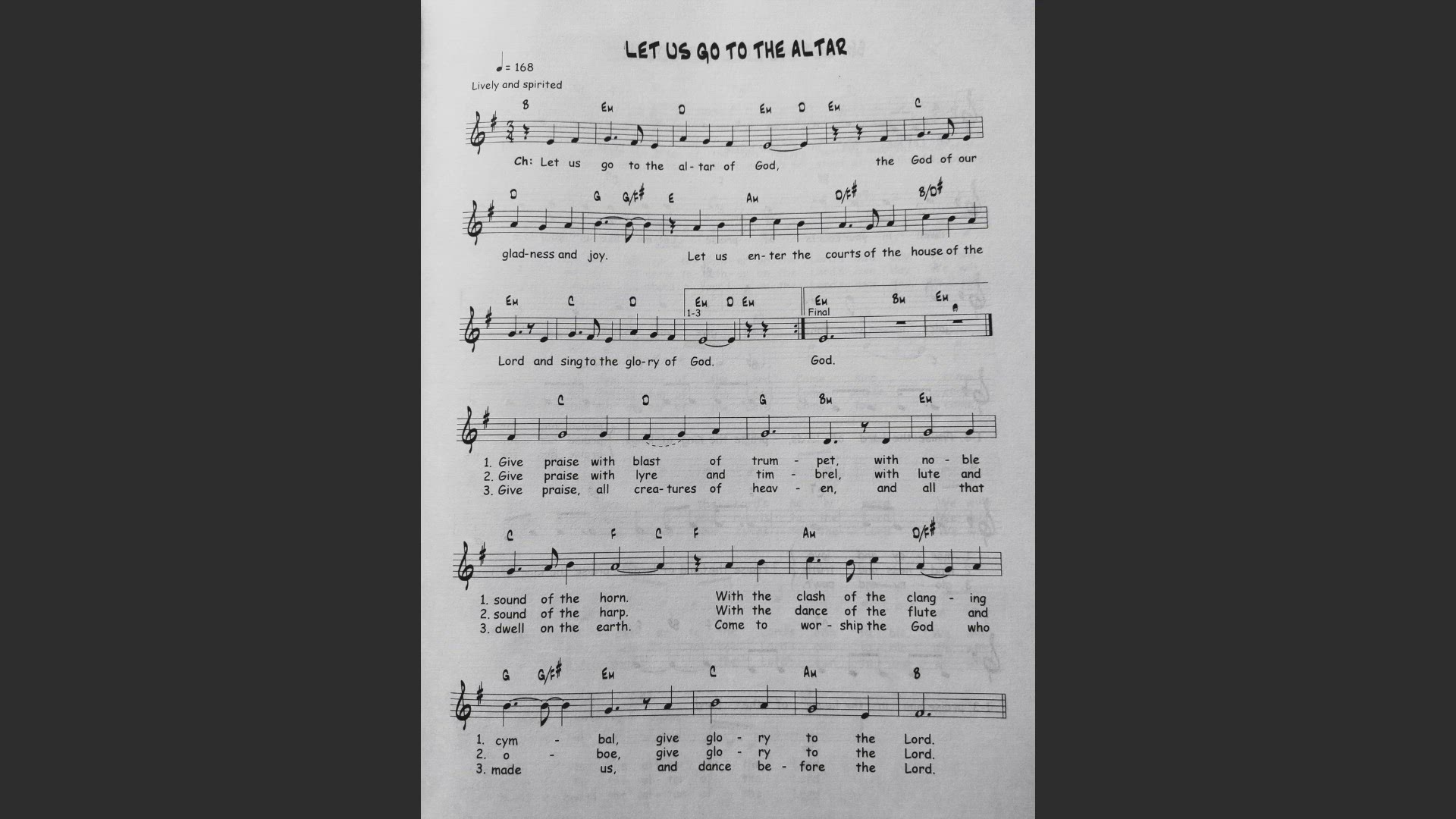 'Video thumbnail for Let Us Go to the Alter - Catholic Mass Song Sheet Music'