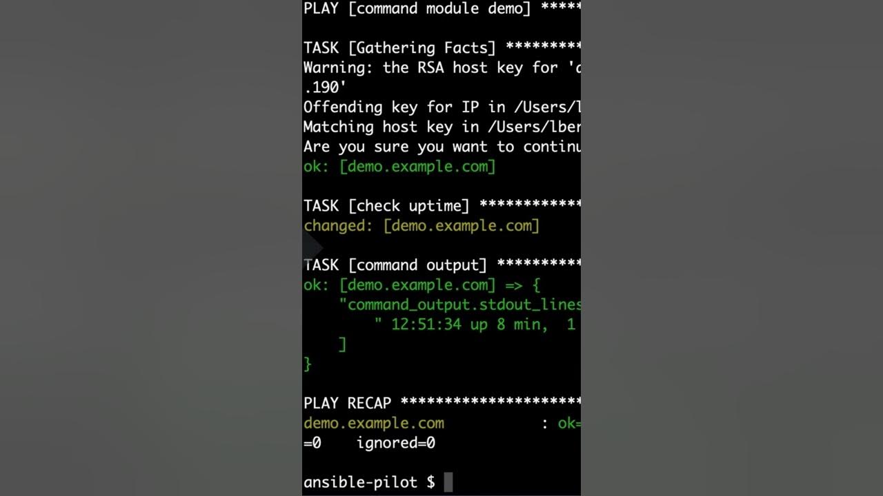 Video thumbnail for #shorts Ansible modules - command vs shell #module #ansible