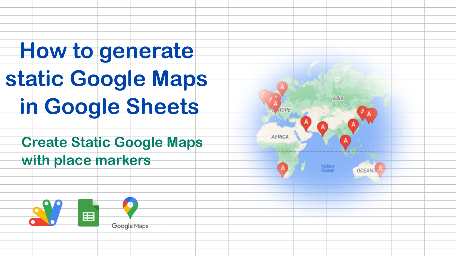 'Video thumbnail for Create Static Google Map of place markers in Google Sheets'