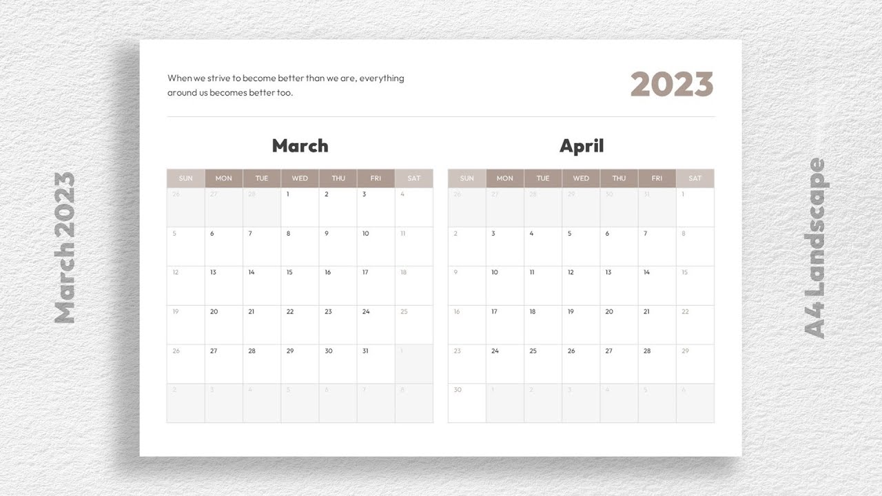 'Video thumbnail for March and April 2023 Calendar Free Download'